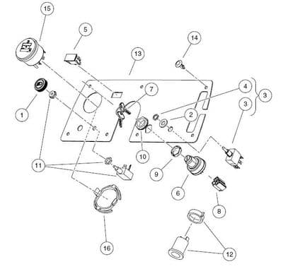 Club Car, Electric Cargo Bed Switch (OEM)