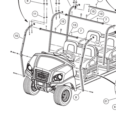 Club Car, Front Support Weldment, Hb
