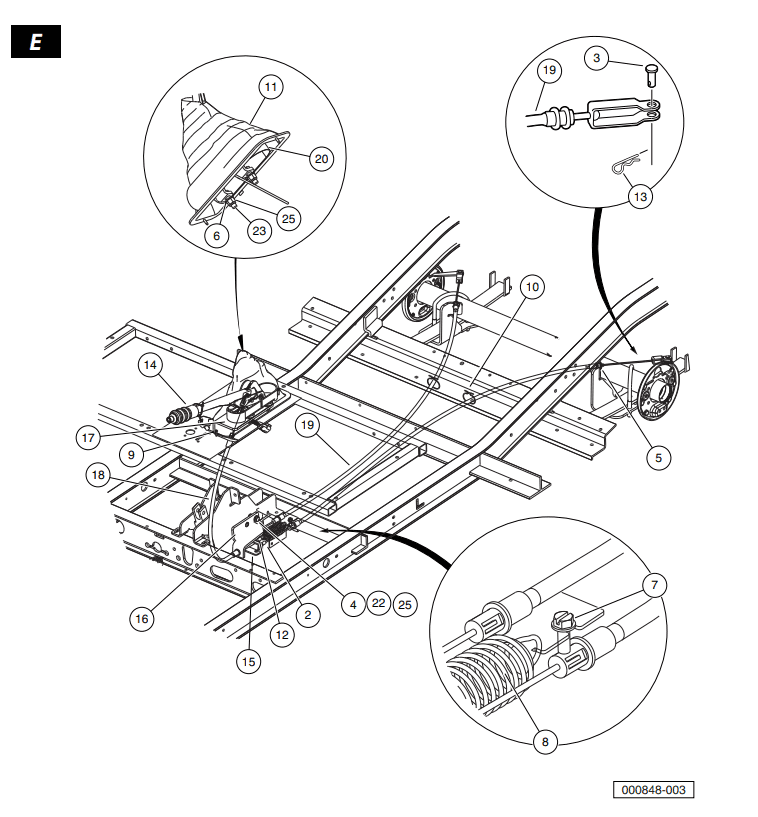 Club Car Rear Park Brake Cable CA6