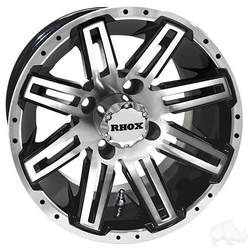 Rhox Rx406 RHOX RX265 Machined with Gloss Black 12x7 ET-25