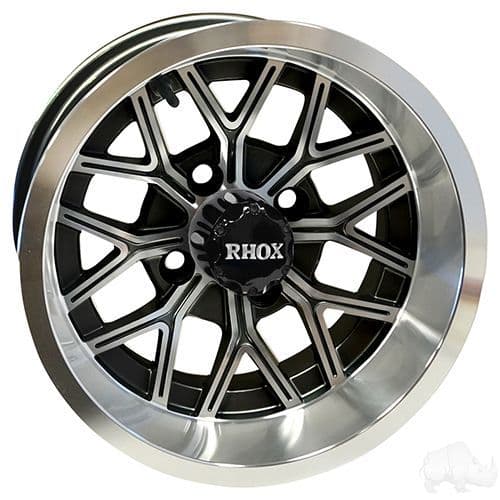 Rhox Rx406 RHOX RX284 Machined Gloss Black 12x6 ET-10