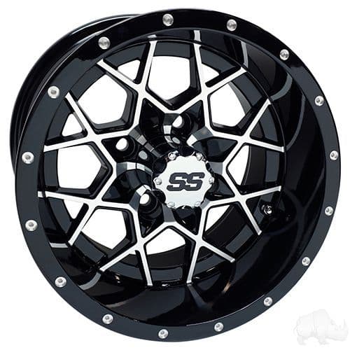 RHOX RX385 Machined Gloss Black 12x7 ET-25