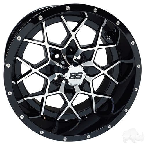 RHOX RX386 Machined Gloss Black 14x7 ET-25