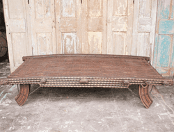 19th Century Camel Cart Table with Iron Detailing