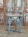 Antique Colonial Side Table with Vintage Tiles & Marble Top