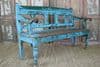 antique colonial  teak bench with faded paint tones, Gujarat