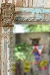 Antique Doorway Mirror with Carved Corner Sconces