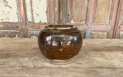 antique glazed ceramic pot