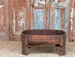 Antique Grinder Table with decorative carving, Rajasthan