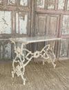 antique iron console with marble top