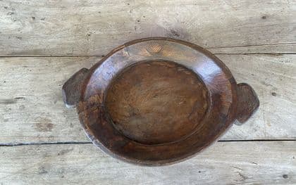 Antique Polished Wood Platter, Rajasthan