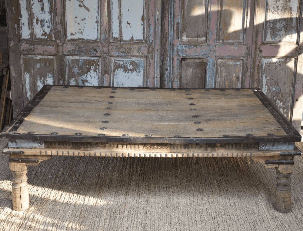 Antique Thakat Table in Golden Acacia Wood Shekawati SOLD