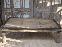 Antique Thakat Table in Golden Acacia Wood, Shekawati <b>SOLD<b>