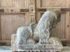 architectural statue of a lion from the parapet of a durga temple , gujarat