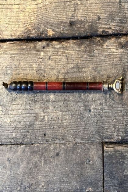 Back Scratcher with wooden handle and Metal Peacock