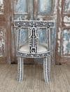 Black & Cream Inlay Maharaja Chair in Teak wood