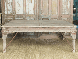 Bleached Wood Acacia Day Bed Table, Thar Desert 19th Century