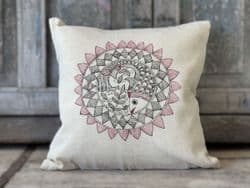 Block Print  Tussar Silk Cushion West Bengal