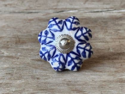 Blue and White Porcelain Door Knob