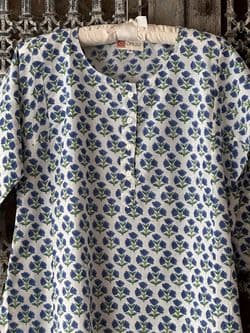 Blue Iris Block Print Kaftan