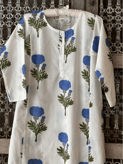 Blue Poppy Block  Print