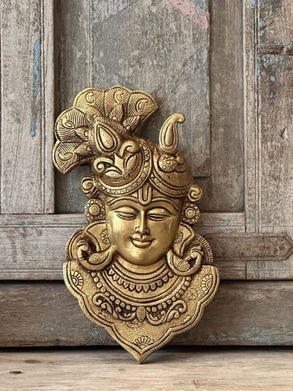 Brass Plaque of Krishna