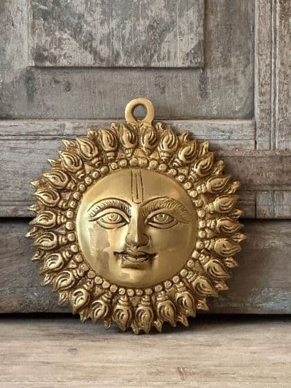 Brass Plaque of Surya