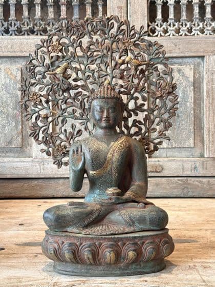 Bronze Buddha depicted at the moment of Enlightenment Under the Bodhi Tree