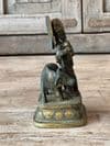 Bronze Casting of Lord Krishna, God of Love with a Nandi Cow