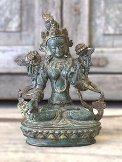 Bronze Casting of the Tibetan Buddhist Goddess, Green Tara