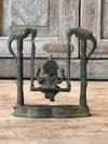 Bronze Ganesha on a Swing with Peacocks