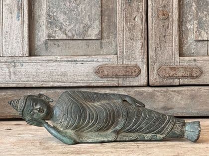 Bronze Reclining Buddha in Decorative Robes
