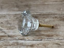 Clear Cut Glass Door Knob
