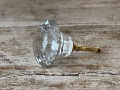 Clear Cut Glass Door Knob