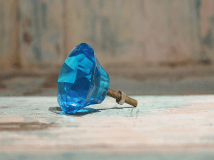 Cut Glass Turquoise Door Knobs