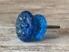 Dark Aqua Embossed Glass Door Knob