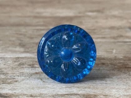 Dark Aqua Embossed Glass Door Knob