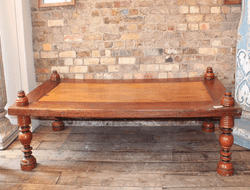 Day Bed Table with Red Lacquer Legs from Kerala