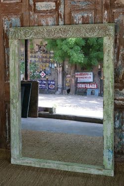 Doorway Mirror, 19th Century Gujarat with Chakra Motifs carved on the lintel