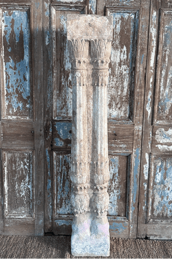 Double Sandstone Pillar in Mughal Lotus Style circa 1890