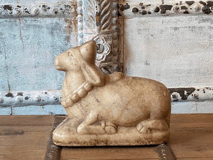 early 20th century marble shiva bull, shiva temple, Pushkar