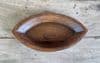 Eliptical Acacia Wood Bowl, Vintage