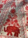 Embroidered elephant parasol red