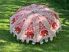 Embroidered elephant parasol red