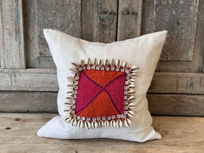Embroidery with Linen Cushion - Vintage