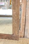 Finely Carved Golden Teak Doorway Temple Mirror, Tamil Nadu