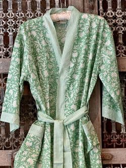 Fresh Floral Block Print Dressing Gown