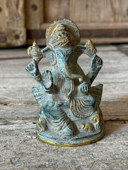 Ganesha in Bronze  with verdigris patina