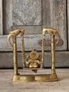 Golden Brass Ganesha on a Peacock Swing