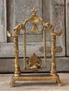 Golden Brass Ganesha on a Swing with Elephants